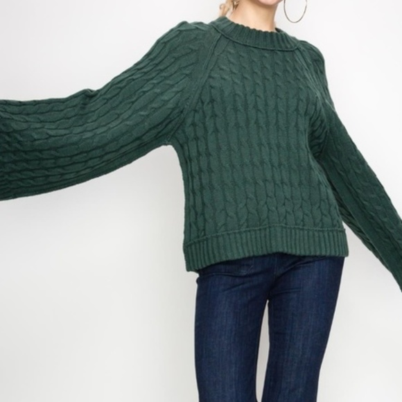 Sweaters - GREEN KNIT SWEATER  * cozy fall winter sweaters